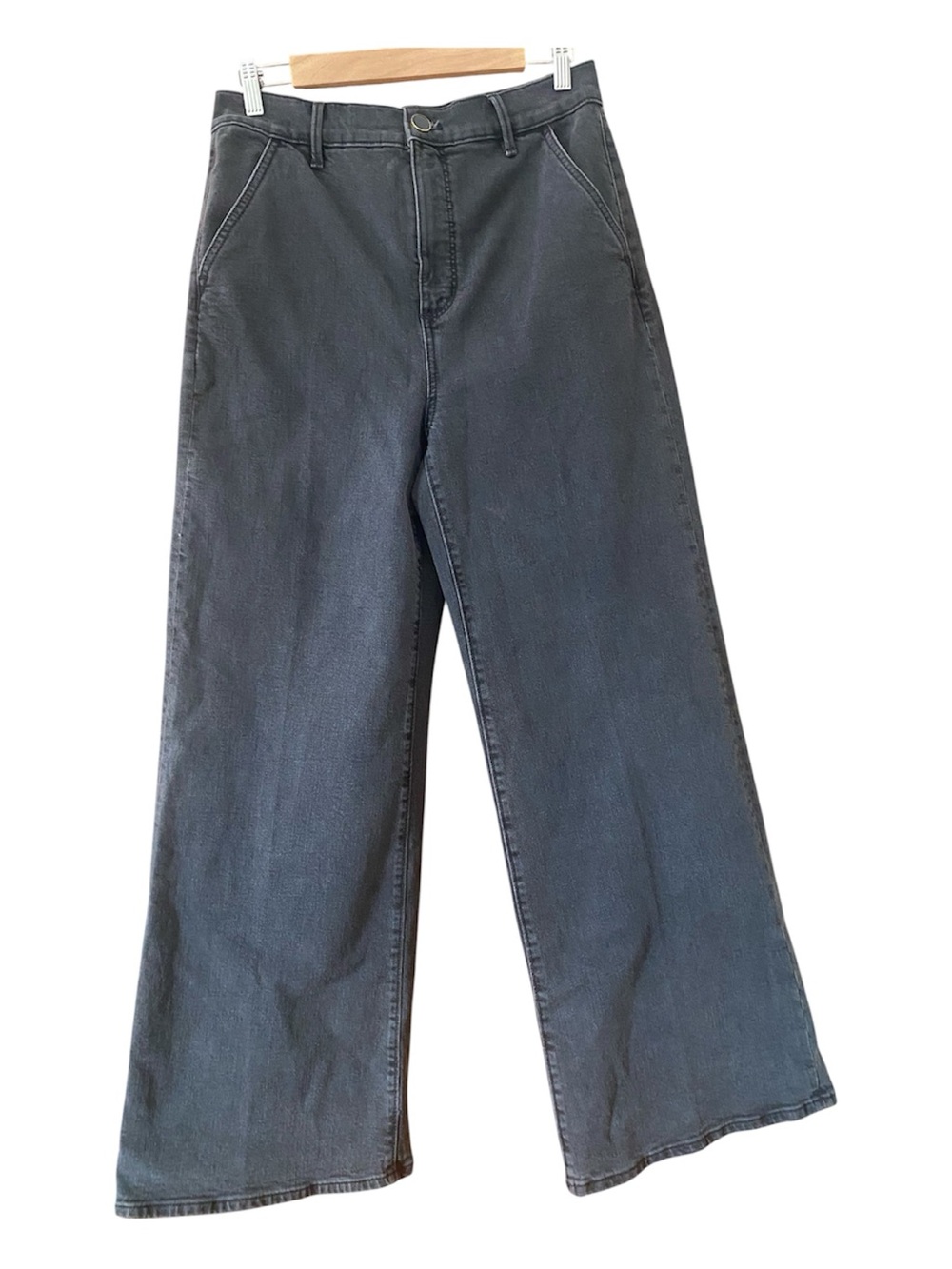 Ann Taylor NWT The Trouser High Rise Wide Leg Jeans Size 8 Black